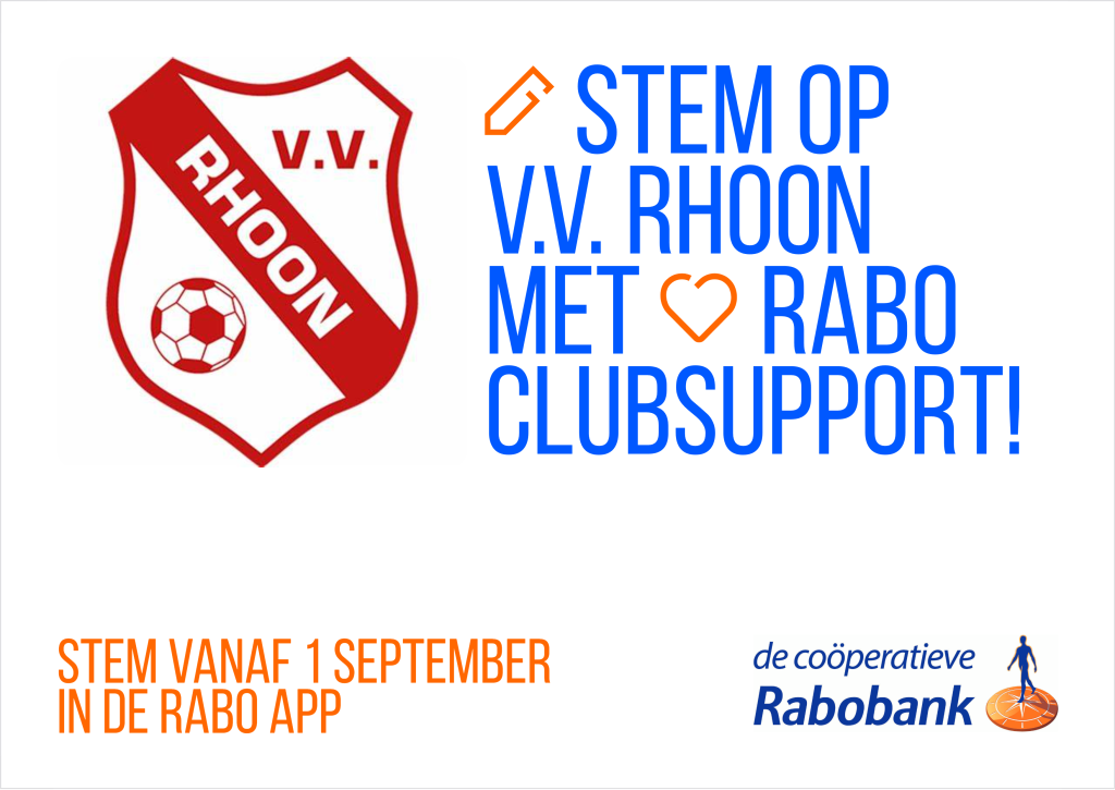 STEUN v.v. RHOON met RABO CLUBSUPPORT